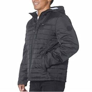 GERRY INSULATED WEATHERPROOF PUFFER JACKET WITH HOOD SIZE MEDIUM NWT SLATE